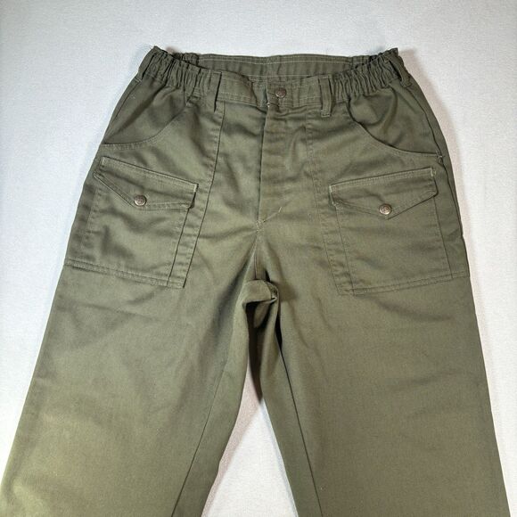 Vintage Boy Scout Pants Mens 32x32 Green BSA Uniform Cargo Union Made in USA - Picture 5 of 10